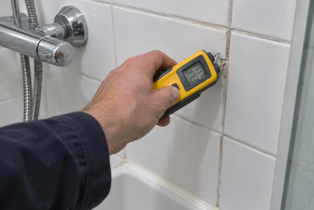 Lekdetectie Dieren – vochtmeter op badkamertegels bij de douche